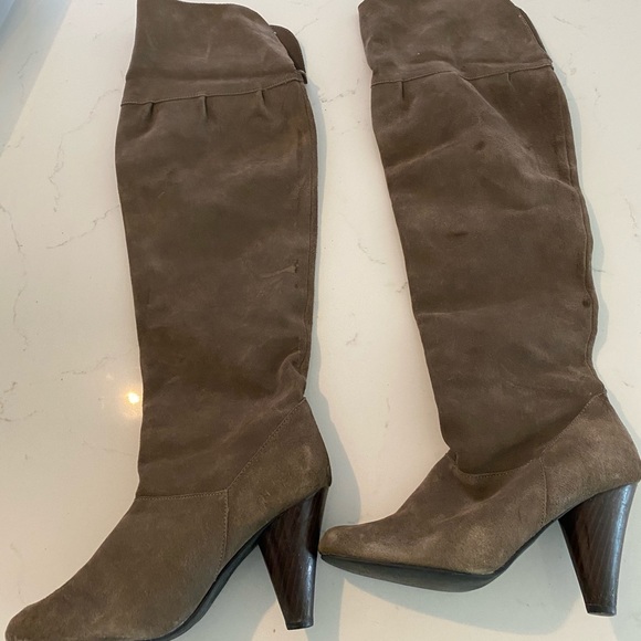 Roberto Vianni knee high grey suede boots size 8 - Picture 1 of 9
